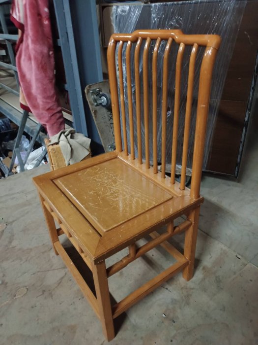 【尚典中古家具】松木色復古餐椅 中古/二手/椅子/木椅/方椅/餐椅