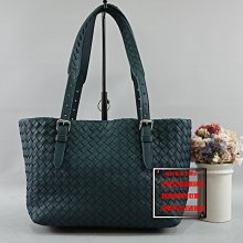 優買二手精品名牌店 BOTTEGA VENETA BV 孔雀石 綠 編織包 購物包 托特包 CABAS TOTE 全新