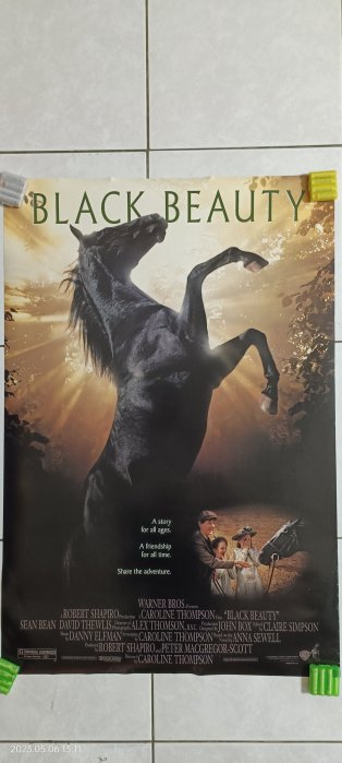 黑神駒 black beauty 美國原版電影海報雙面印刷絕版品 迪士尼電影  個人收藏 有瑕疵 低價出清