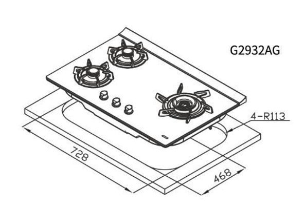 【達人水電廣場】櫻花牌 G2932AGB 雙炫火 強化玻璃 檯面式 三口 瓦斯爐 G2932G G2932AG