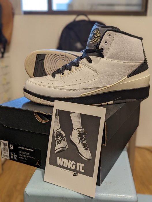 Nike Air Jordan 2 白黑 wing it US9