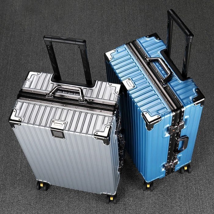 韓版2022新款20寸旅行箱行李箱鋁框拉桿箱萬向輪24寸密碼箱學生潮~特價