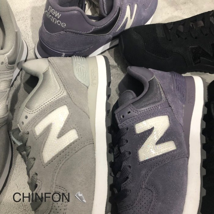 慶豐體育?new balance574 麂皮 粉紫 灰 全黑 亮片 女 復古鞋 休閒鞋 百搭