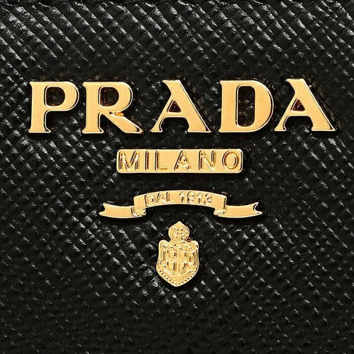 PRADA ► ( 黑色 × 金屬金色) 真皮 防刮壓紋 拉鍊長夾 皮夾 錢包 中性款｜100%全新正品 ｜特價!