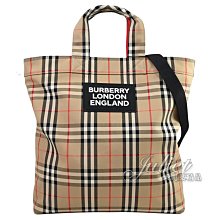 【茱麗葉精品】全新精品 BURBERRY 專櫃商品 8017740 Artie 格紋帆布兩用直式托特包.卡其 現貨