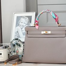 Hermes Kelly 32 Togo 皮 M8 Retourne 新象灰色 金扣