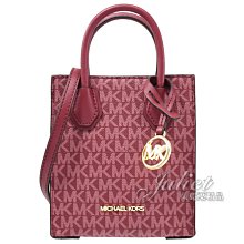 【茱麗葉精品】全新精品 MICHAEL KORS 專櫃商品 Mercer MK印花迷你手提兩用包.莓果紅 現貨