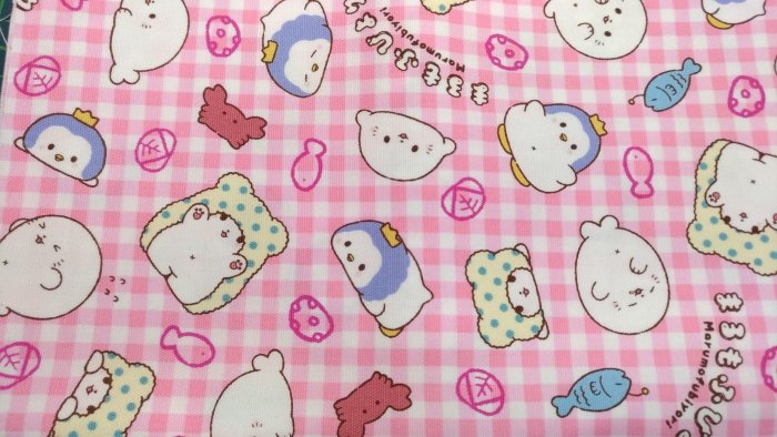 豬豬日本拼布 限量版權卡通布 三麗鷗毛毯熊莫普 粉 牛津布厚棉布料材質
