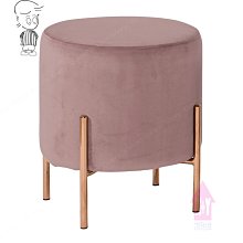 【X+Y時尚精品傢俱】現代沙發矮凳系列-尤朵拉 圓凳(粉色布).餐椅.高級絨布+防鏽鐵管.摩登家具