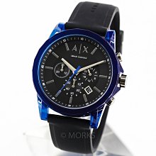 現貨 可自取 ARMANI AX AX1339 亞曼尼 手錶 44mm 三眼計時 黑面盤 黑色橡膠錶帶 計時 男錶女錶