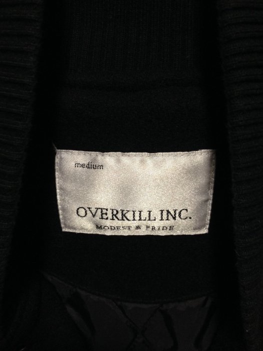 OVKLAB OVERKILL Skull Baseball Jacket 復古皮袖學院棒球外套