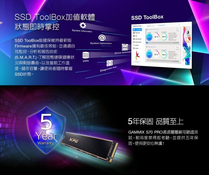 【粉絲價9539】阿甘柑仔店【預購】~威剛 XPG GAMMIX S70 PRO 4T 4TB M.2 PCIe SSD