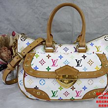 ☆優買二手精品名牌店☆ LV M40125 村上隆 原花 白彩 金鍊 肩背包 托特包 元寶包 水餃包 鉚釘包 特價品