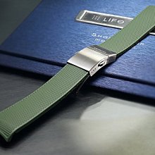 【時間探索】全新 LONGINES 浪琴征服者 L37814569 專屬代用高級矽膠摺疊扣錶帶( 21mm )