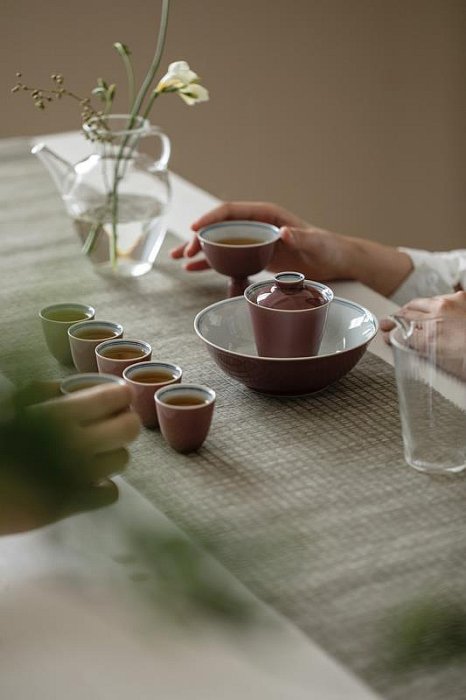 現貨 茶道 茶杯 暮蒼齋 整套功夫茶具禮盒套裝家用茶具套組豇豆紅蓋碗茶杯茶盤