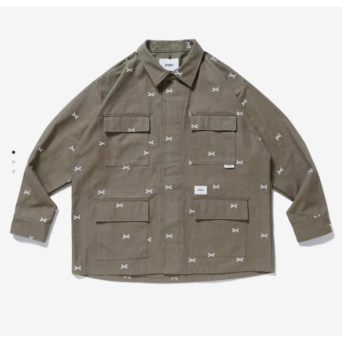 22SS WTAPS JUNGLE 01 LS COTTON 滿版骨頭四袋軍裝襯衫外套| Yahoo奇摩拍賣