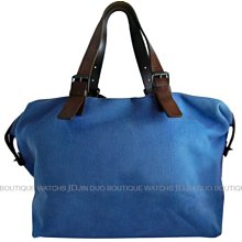 金鐸精品~C300 BOTTEGA VENETA BV 丹寧藍色帆布 旅行袋 肩背包