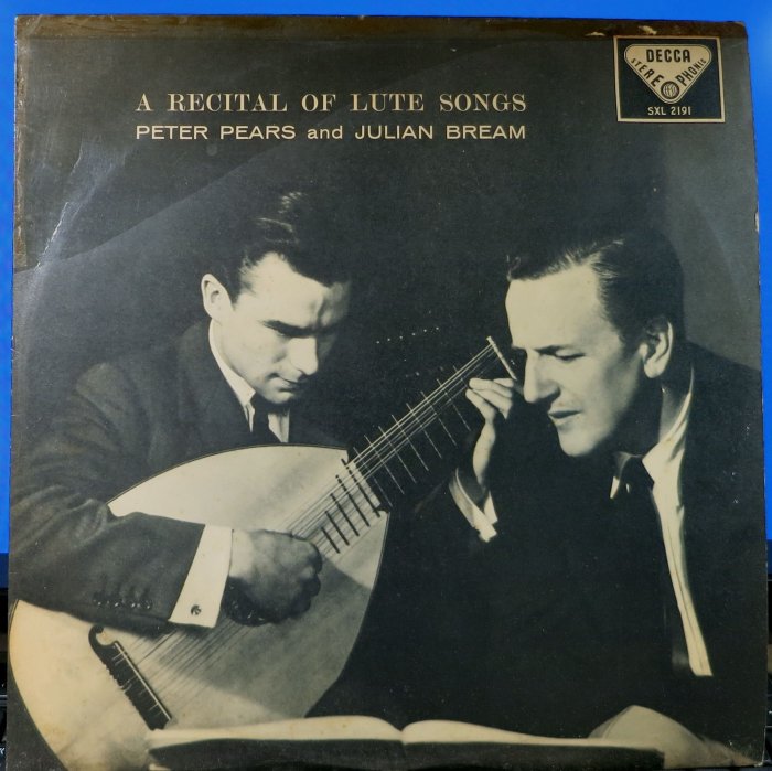 黑膠 Pears & Bream : A Recital of Lute Songs (英版大DECCA ED1 首版)