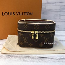 《真愛名牌精品》LV M44936 NICE Nano 老花化妝包 (可自行改造手提／肩背/ 斜背包)*全*代購