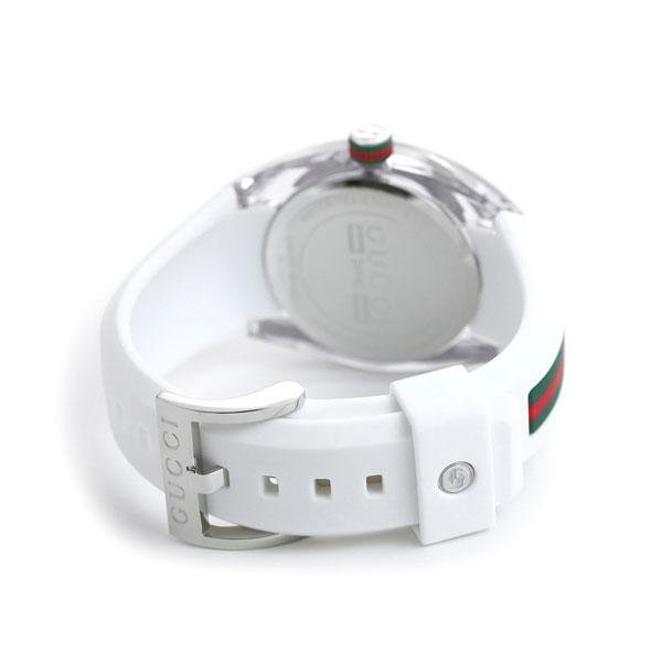 GUCCI YA137302 古馳 手錶 36mm 白色面盤 白色橡膠錶帶 女錶 男錶
