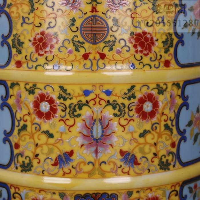 清雍正琺瑯彩花鳥茶葉罐古工藝品瓷器家居裝飾中式擺件古董古玩凌雲閣瓷器