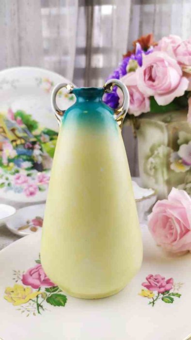 紫丁香歐陸古物雜貨♥英國 古董維多利亞時期手繪雙耳花瓶