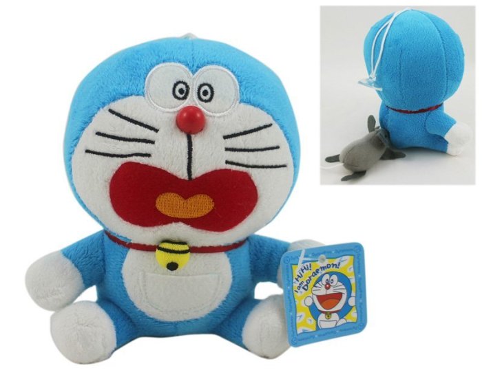 【卡漫迷】 哆啦 A夢 震動 玩偶 16cm 老鼠 ㊣版 Doraemon 絨毛 娃娃 多拉 哆拉 小叮噹 擺飾 收藏