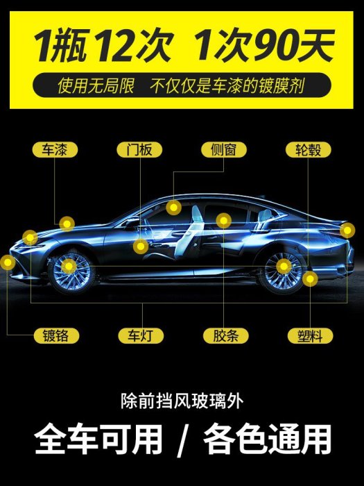 日本進口汽車速效鍍膜劑納米水晶渡膜液體車蠟車漆鍍晶打蠟噴霧劑