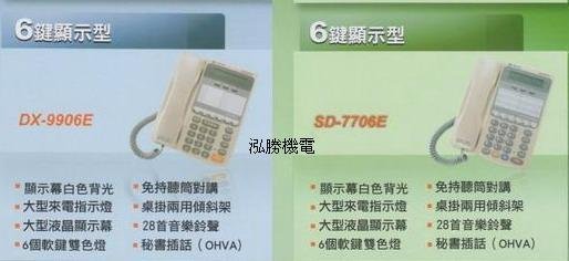 東訊電話總機SD-616A..3外線8分機容量+4台6鍵顯示話機..內建來電顯示及語音卡...專業的保固