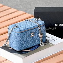 【茱麗葉精品】全新精品 CHANEL 專櫃商品 AP3204 新版愛心金球山茶花牛仔迷你斜背鍊包.藍/銀 現貨