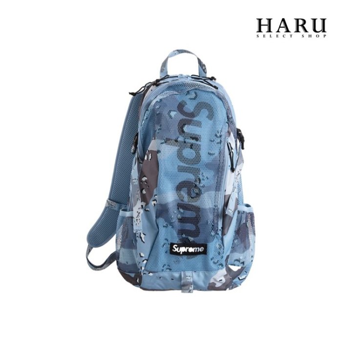 ☆HAru☆ Supreme 20SS Backpack 紅、藍迷彩網狀反光LOGO 後背包SS20B4