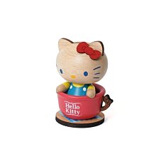 ♥小花花日本精品♥ Hello kitty 彈簧搖頭公仔 原木造型公仔 居家裝飾 擺飾 茶杯造型 ~ 3