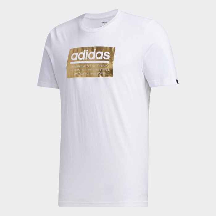 南◇2020 5月 Adidas ORIGINALS  短T 白 男款 金色LOGO FM6259 休閒短T