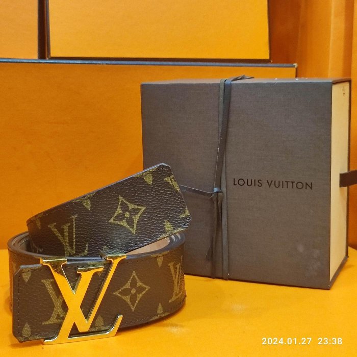 【本週特價】【㊗️男女通用🌹經典奢華】LOUIS VUITTON LV CT1018 原花皮帶 #90 配件 腰帶【保證真品&超低價可刷卡分六期】