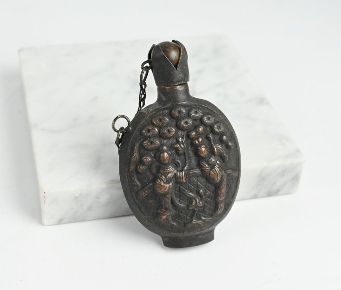 《玖隆蕭松和 挖寶網XR》B倉 託拍 銅製 早期老銅鼻煙壺 擺飾 重約 30.5g (01338X)