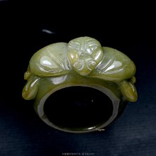 珍珠林~緬甸A貨翠玉板指~福在眼前.質感雕工都很棒.內徑20MM.. #355