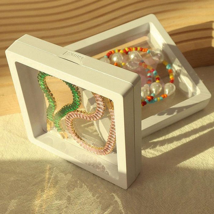 透明PP+PE材質薄膜懸浮盒展示戒指手鏈包裝飾品禮品盒子現貨 L012