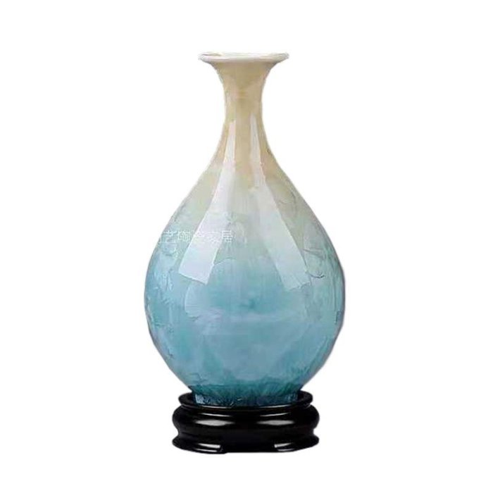 熱銷 結晶釉陶瓷花瓶現代簡約擺件家居電視柜歐式家用清新裝飾品