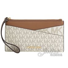 【茱麗葉精品】全新精品 MICHAEL KORS 專櫃商品 JET SET TRAVEL 印花扁式手拿包.白咖 現貨