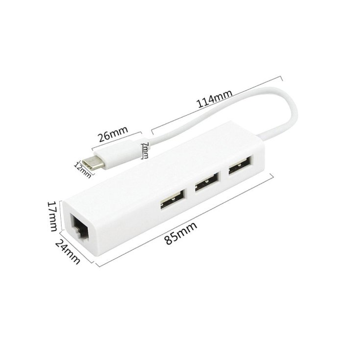 USB-C轉網路 USB-C轉RJ45 USB-C轉USB2.0 HUB 集線器 MAC轉接線 MAC轉USB-C