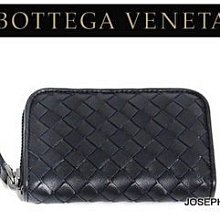 喬瑟芬【BOTTEGA VENETA】賠清倉~深藍色*4014 *114075 Nappa小羊皮編織三層拉鍊卡夾/零錢包