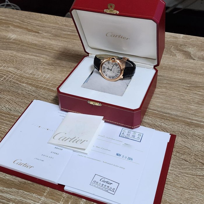 收訂 保留中 【個人藏錶】 CARTIER 卡地亞 W6900651 18K金玫瑰金 大型 藍氣球 42mm 2014年 台南二手錶