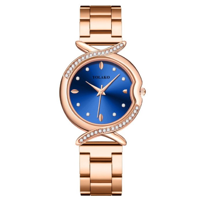 手錶外貿爆款新品時尚鑲鉆女士手表女表石英表鋼帶款腕表加工