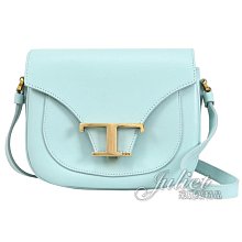 【茱麗葉精品】【全新商品】TODS 專櫃商品 T Timeless 小牛皮翻蓋斜背三層馬鞍包.水藍 現貨