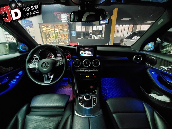 【JD汽車音響】實車安裝 賓士 BENZ GLC 2018 賓士C/GLC 12色氛圍燈 旋轉高音(實車安裝)即時通詢問