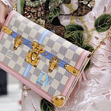 LV N60108  POCHETTE WEEKEND 硬箱 限量鍊帶包 白格紋 現貨