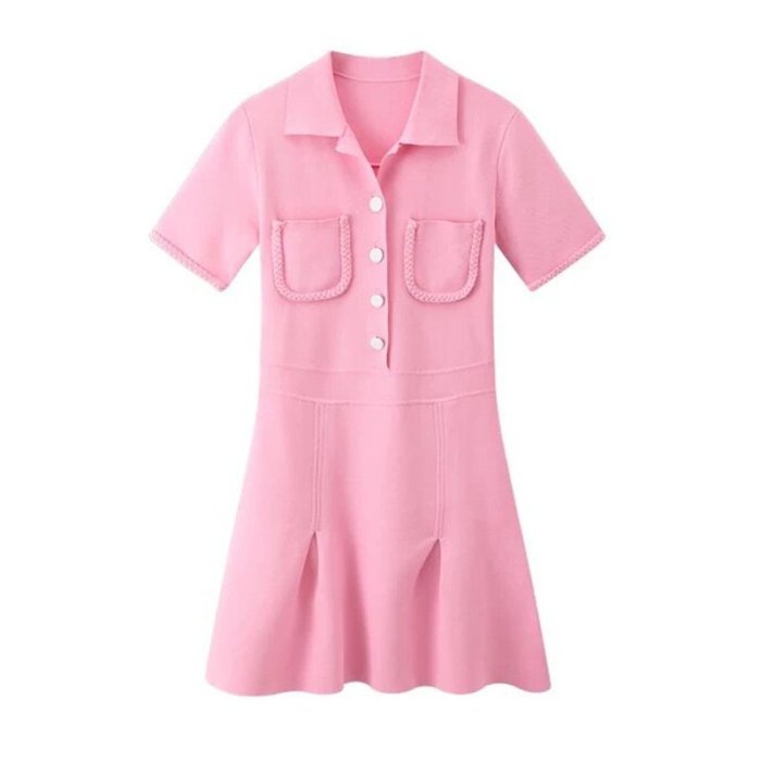免運#MAJE KURO 2023夏季法式小眾氣質甜美 短袖短裙連衣裙