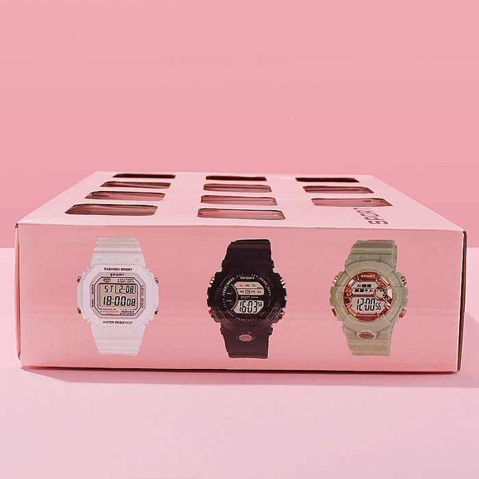【廠家直銷】手表包裝盒學生禮品鐵盒電子表套盒塑料天地蓋展示盒