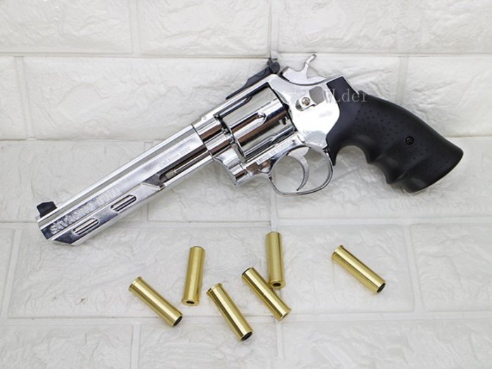 [01] iGUN 6吋 左輪 手槍 瓦斯槍 銀 + 12KG 威猛瓦斯 (左輪槍BB槍BB彈玩具槍瓦斯槍空氣槍6寸模型