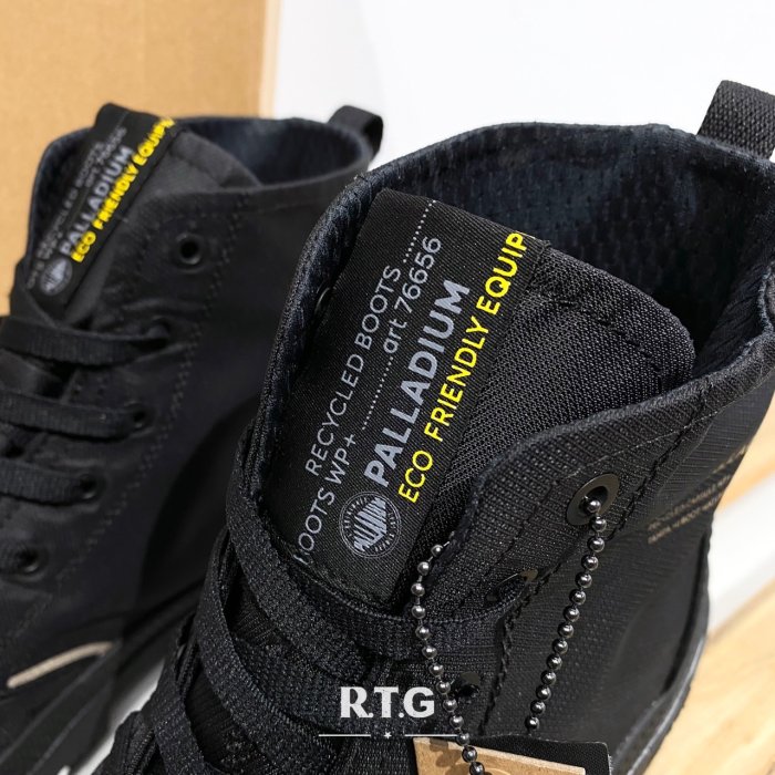 【RTG】PALLADIUM PAMPA LITE RECYCLE WP 黑色 再生 防水 男女 76656-001